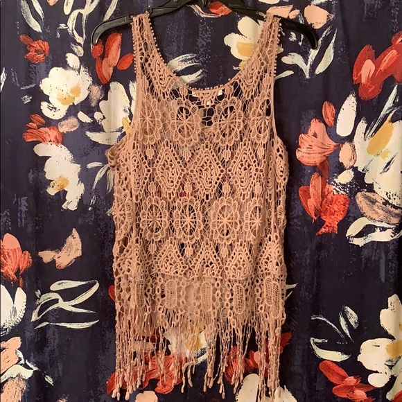 Taupe fringe tank top - Picture 7 of 8